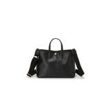 ブラック | RIPPLE リプル ショルダー付き シンプル ミニ トートバッグ | TOPKAPI