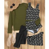 カーキフラワー | 【紫外線カット率99%以上】ラッシュガード×レギンス 付き タンキニ | OSYAREVO