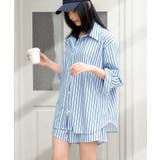 ブルーストライプ | 【紫外線カット率99％以上】水着 レディース 体型カバー | OSYAREVO