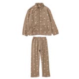 ライトブラウン×リボン | ルームウェア セットアップ ボア ブルゾン ロングパンツ セット | OSYAREVO