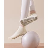 オフホワイト | ヨガ ピラティス ソックス 靴下 5本指 アンクレット yoga | OSYAREVO