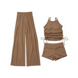サイドギャザービキニ ロングパンツ 付き 水着 セットアップ レディース | OSYAREVO | 詳細画像89