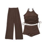 サイドギャザービキニ ロングパンツ 付き 水着 セットアップ レディース | OSYAREVO | 詳細画像91