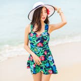 Cグリーン | ショートパンツ 一体型 ワンピース 水着 レディース | OSYAREVO