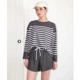 グレー×ホワイト | ラッシュガード 付き キャミソール | OSYAREVO