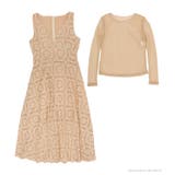 BEIGE | レースインナーセット 刺繍ワンピース | OSYAREVO