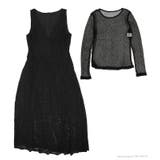 BLACK | レースインナーセット 刺繍ワンピース | OSYAREVO