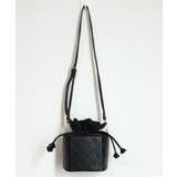 ブラック | ステッチレザー×巾着 ショルダーバッグ | OSYAREVO