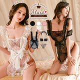 クリスマス コスプレ リボン×フリル シースルー メイド ランジェリー | OSYAREVO | 詳細画像1 