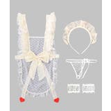 クリスマス コスプレ リボン×フリル シースルー メイド ランジェリー | OSYAREVO | 詳細画像50 