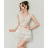 総レース バッククロス ティアードワンピース | OSYAREVO | 詳細画像3