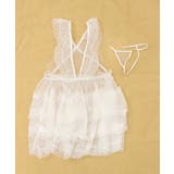 総レース バッククロス ティアードワンピース | OSYAREVO | 詳細画像17