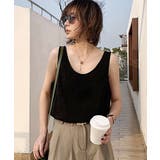 ブラック | ワッシャー加工 タンクトップ レディース | OSYAREVO