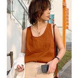 ブラウン | ワッシャー加工 タンクトップ レディース | OSYAREVO