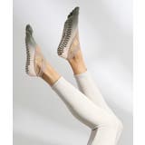 セージグリーン×エクルベージュ | ヨガ ソックス 靴下 5本指 ピラティス クロスバンド	 | OSYAREVO