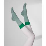 アロエグリーン×グリーン | ヨガ ソックス 靴下 ピラティス レイヤード風	 | OSYAREVO