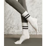 ホワイト | ヨガ ソックス 靴下 5本指 ピラティス 2本ライン	 | OSYAREVO