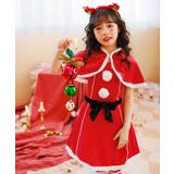 キッズ コスプレ クリスマスサンタ ケープ付きワンピース | OSYAREVO | 詳細画像4