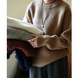 ベージュ | クルーネック ニット トップス | OSYAREVO