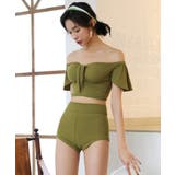 パンツ付き バックレースアップ オフショル ビキニ 水着 セットアップ | OSYAREVO | 詳細画像3