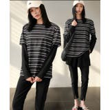 ブラックトリプルボーダー | 【紫外線カット率99％以上】水着 レディース 体型カバー | OSYAREVO