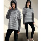 トリプルボーダー×グレー | 【紫外線カット率99％以上】水着 レディース 体型カバー | OSYAREVO