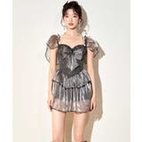 ラメ混 フリル リボン ワンピース 水着 | OSYAREVO | 詳細画像2 