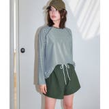 グリーン×ホワイト | 体型カバー ラッシュガード セットアップ | OSYAREVO