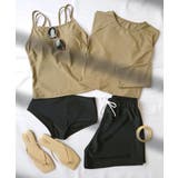 モカ×ブラック | ラッシュガード 付き キャミソール | OSYAREVO