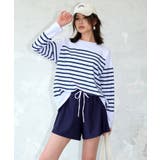 ホワイト×ネイビー | ラッシュガード 付き キャミソール | OSYAREVO