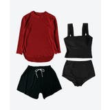 体型カバー ラッシュガード 付き タンキニ  水着 セットアップ レディース | OSYAREVO | 詳細画像83 