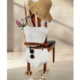 ホワイトドット | 水着 レディース シャーリング ビキニ セットアップ 2点セット セパレート | OSYAREVO