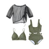 シアートップス 付き レイヤード ワンピース水着 セットアップ レディース | OSYAREVO | 詳細画像31