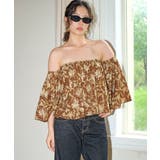 リーフブラウン×ブラック | カバーアップ オフショルダー キャミソール | OSYAREVO