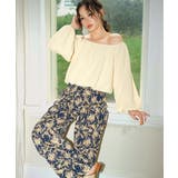 アイボリー×リーフネイビー | カバーアップ オフショルダー バルーン | OSYAREVO