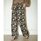 リーフブラック | カバーアップ リゾート ワイドパンツ 体型カバー レディース	 | OSYAREVO