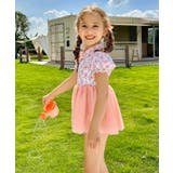 キッズ フラワー柄 チャイナ チュール ワンピース 水着 | OSYAREVO | 詳細画像5