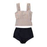 アイスブラウンチェック | タンキニ 水着 セットアップ レディース | OSYAREVO