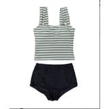 シルバーホワイトダブルボーダー | タンキニ 水着 セットアップ レディース | OSYAREVO