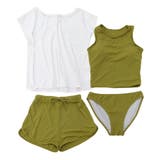 トップス付き リブ タンキニ 4点セット 水着 セットアップ レディース | OSYAREVO | 詳細画像73