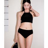 ロングスカート付き ハイネック リブ ビキニ 水着 セットアップ レディース | OSYAREVO | 詳細画像9 