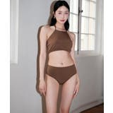 ロングスカート付き ハイネック リブ ビキニ 水着 セットアップ レディース | OSYAREVO | 詳細画像19 