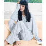 ブルー | ソフトタッチ ルームウェア セットアップ | OSYAREVO