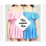 キッズ 女の子 オフショルダー 水玉 水着 旅行 | OSYAREVO | 詳細画像10 