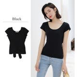 バックオープンリボンTシャツ レディース 夏 | OSYAREVO | 詳細画像6 