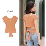 バックオープンリボンTシャツ レディース 夏 | OSYAREVO | 詳細画像10 