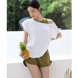 トップス付き リブ タンキニ 4点セット 水着 セットアップ レディース | OSYAREVO | 詳細画像32