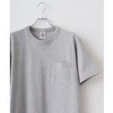 ヘザ-グレ- | CROSS & STITCH バインダーネックポケットTシャツ | TRUSS