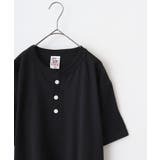ディープブラック | CROSS & STITCH マックスウェイト ヘンリーネック半袖Tシャツ | TRUSS