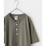 アーミーグリーン | CROSS & STITCH マックスウェイト ヘンリーネック半袖Tシャツ | TRUSS